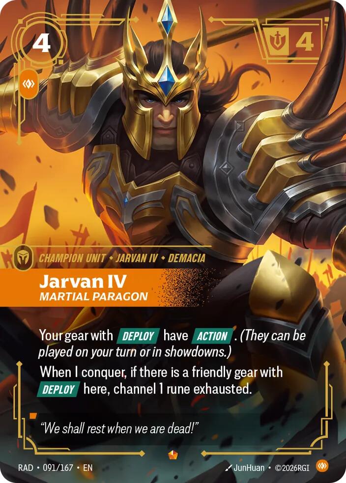 Jarvan IV - Martial Paragon (091/167 - Epic) [Riftbound TCG: Radiance]