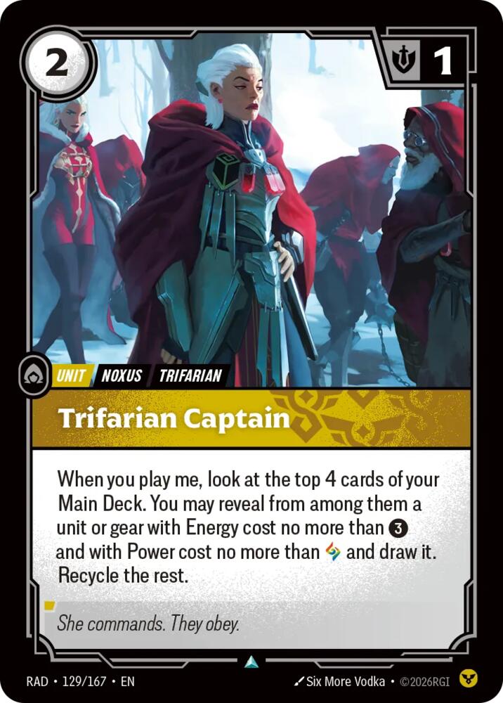 Trifarian Captain (129/167 - Uncommon) [Riftbound TCG: Radiance]