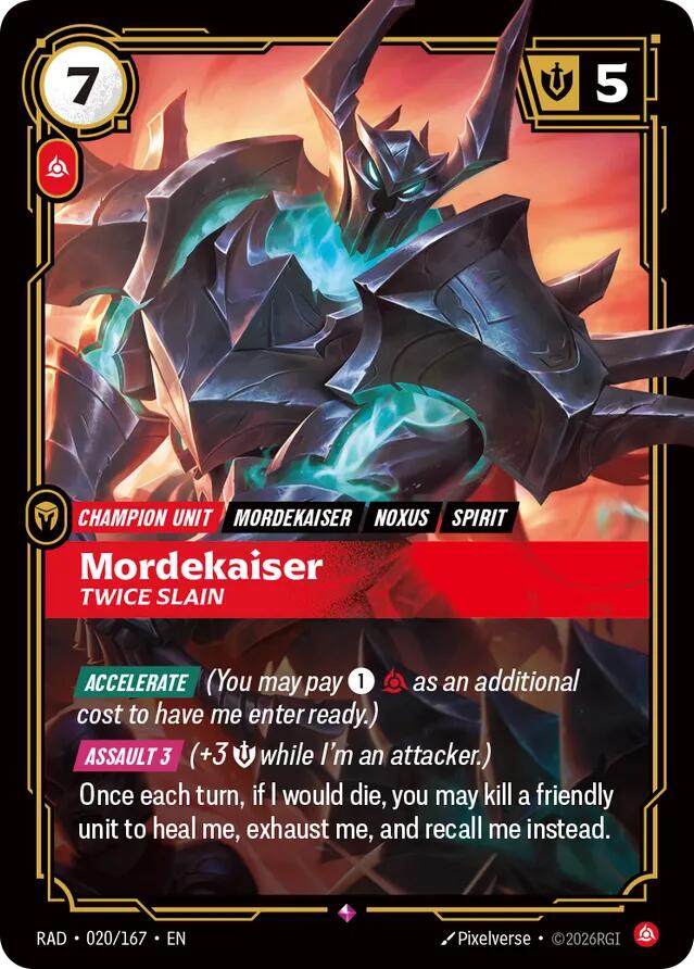 Mordekaiser - Twice Slain (020/167 - Rare) [Riftbound TCG: Radiance]