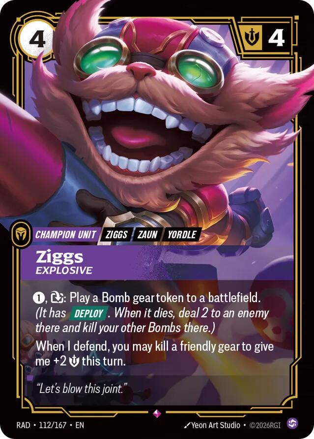 Ziggs - Explosive (112/167 - Rare) [Riftbound TCG: Radiance]