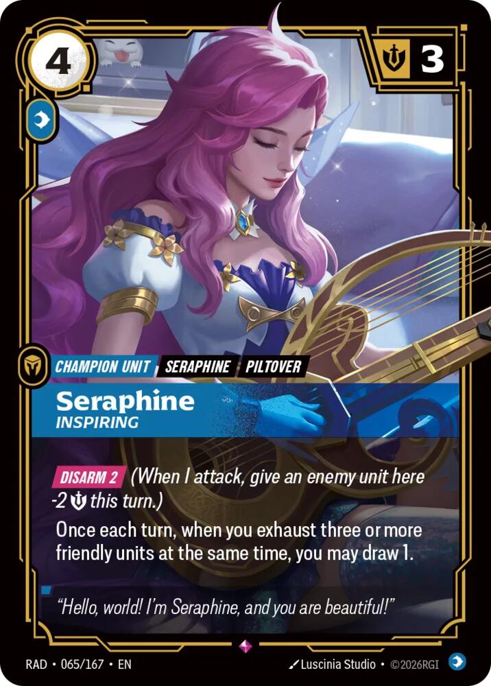 Seraphine - Inspiring (065/167 - Rare) [Riftbound TCG: Radiance]