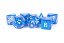 Acrylic 7 Dice Set - Stardust Blue & Silver