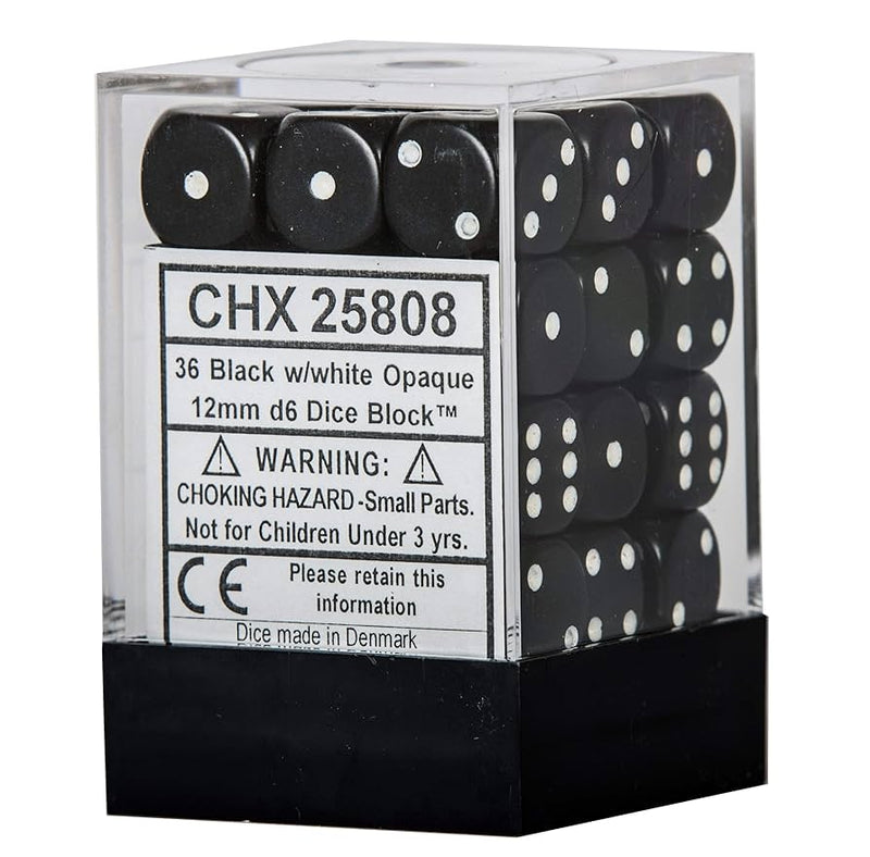 Chessex 36D6 Dice black/white