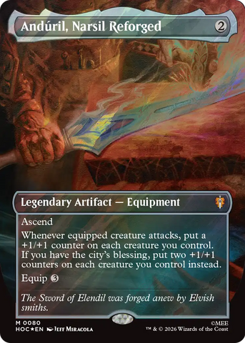 Anduril, Narsil Reforged (Borderless) (Surge Foil) [The Hobbit: Eternal-Legal]