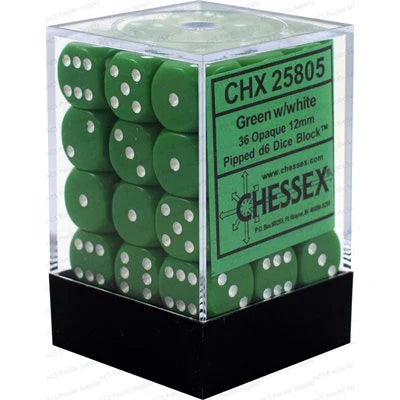 Chessex 36D6 Dice green/white