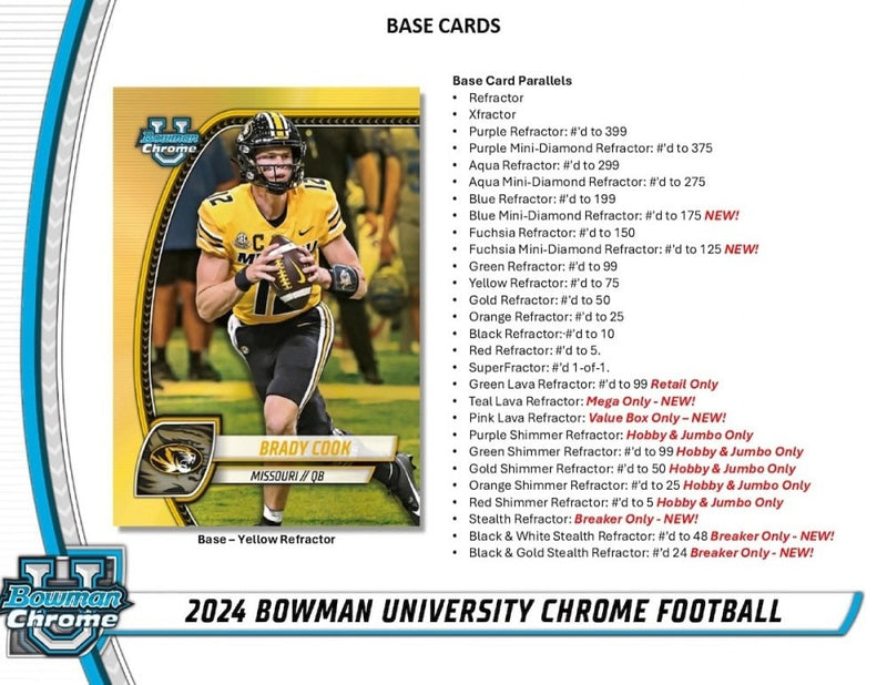 2024 Bowman University Chrome Football Hobby Pack