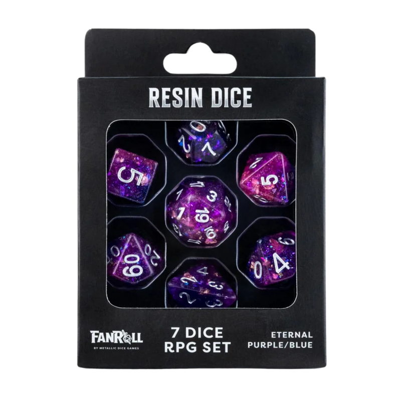 7 Dice Resin Set - Eternal Purple/Blue