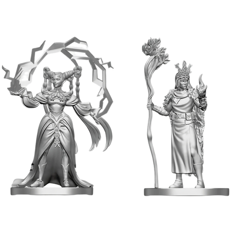 Human Druid & Elf Sorcerer - Unpainted