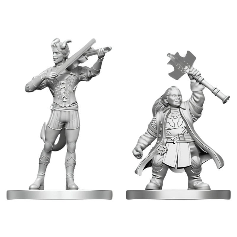 Tiefling Bard & Dwarf Cleric - Unpainted