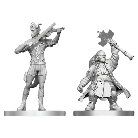 Tiefling Bard & Dwarf Cleric - Unpainted