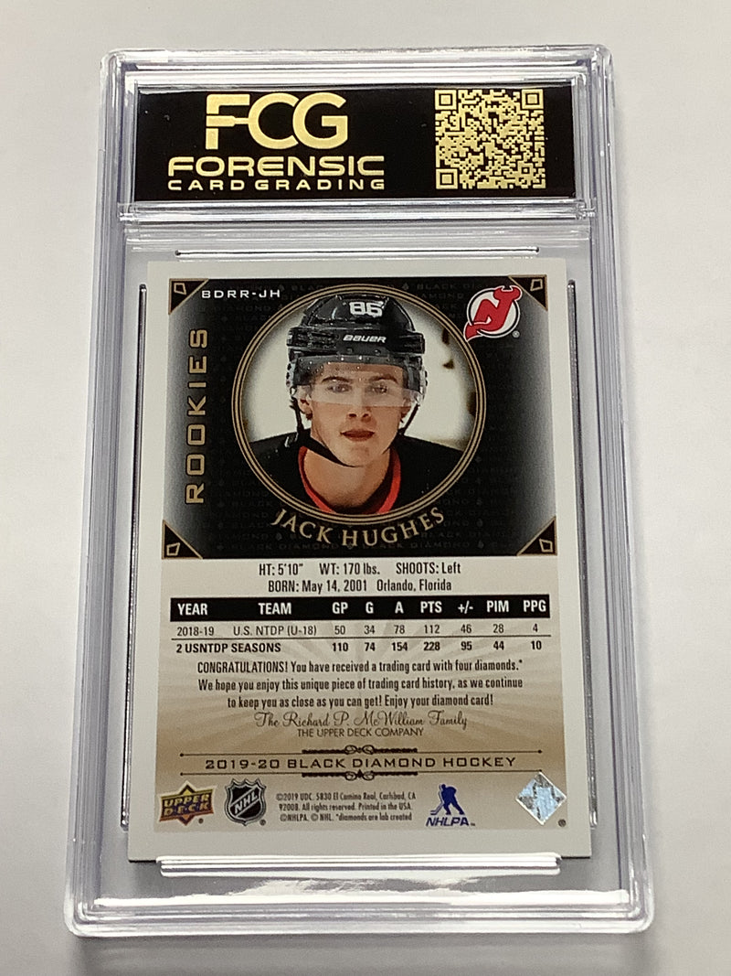 2019-20 Black Diamond Rookie Relic - Jack Hughes 9.0