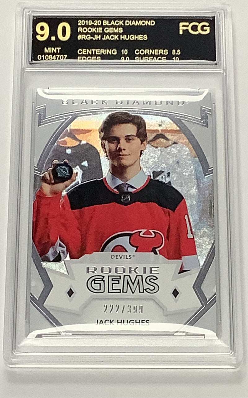 2019-20 Black Diamond Rookie Gems - Jack Hughes 9.0