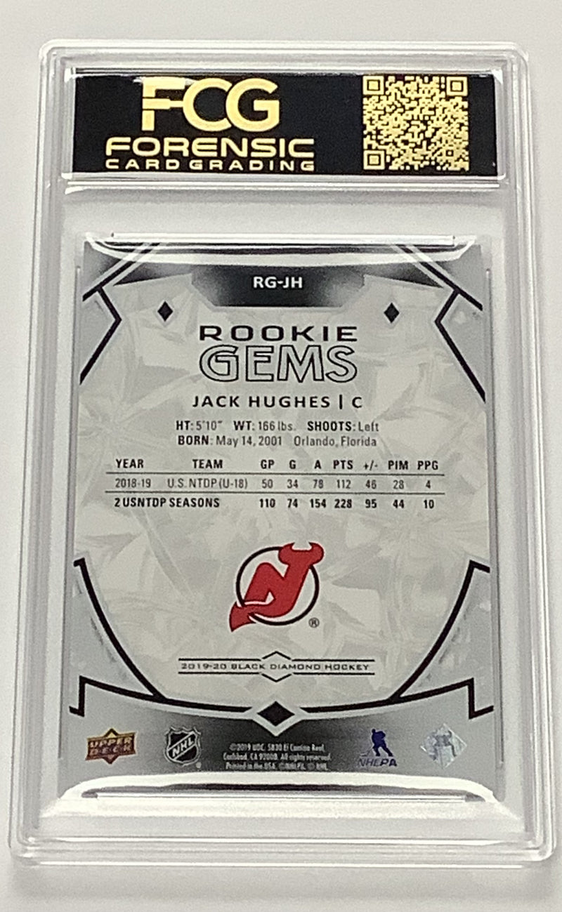 2019-20 Black Diamond Rookie Gems - Jack Hughes 9.0