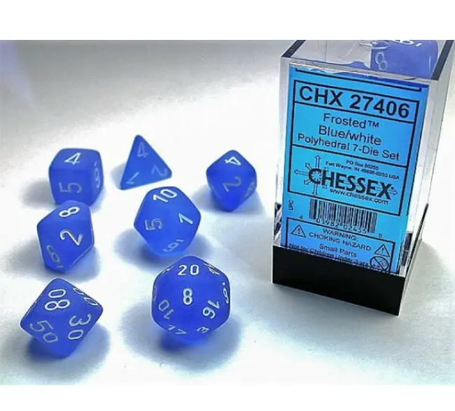 Chessex Frosted 7 Pc Blue/White