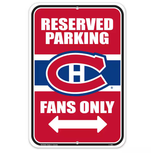 Reserved Parking Sign - NHL Montreal Canadiens