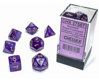 Chessex Vortex 7 Pc  Purple/gold