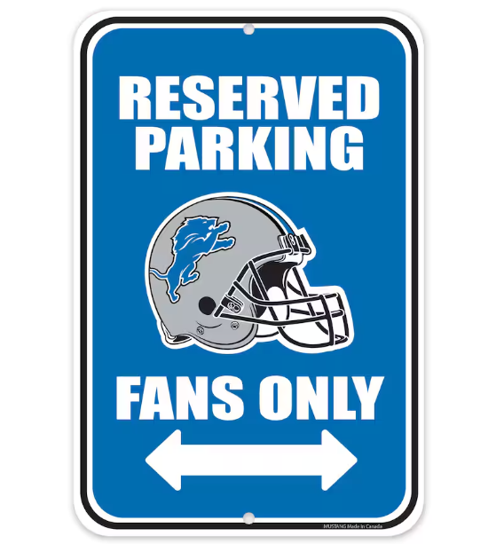 Reserved Parking Sign - NFL Detroit Lions