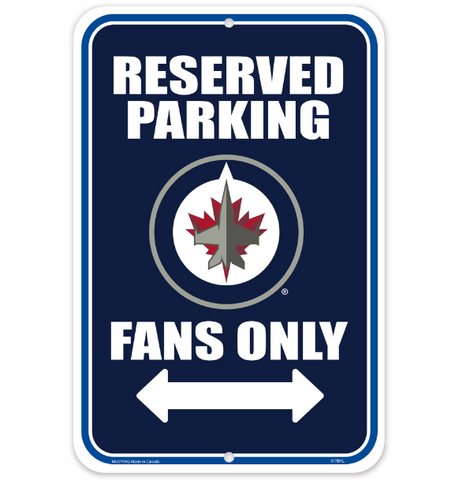 Reserved Parking Sign - NHL Winnipeg Jets
