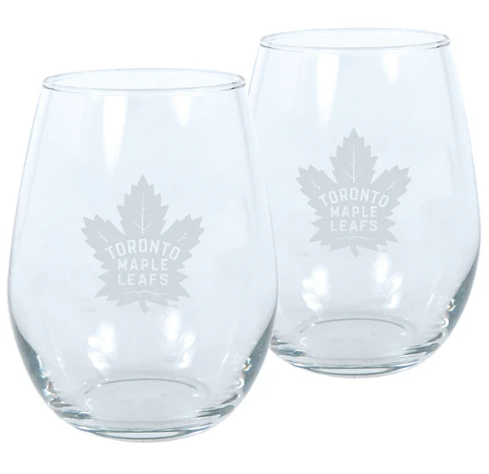 Stemless Wineglass 17 oz Toronto Maple Leafs