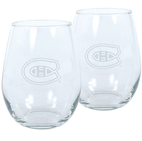 Stemless Wineglass 17 oz Montreal Canadiens