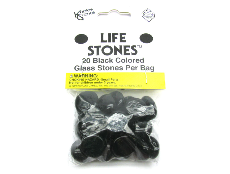 Life Stones - 20 Black Glass