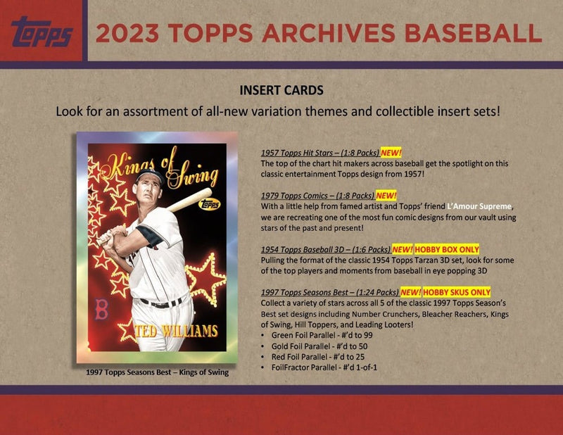2023 Topps Archives Baseball - Hobby Pack