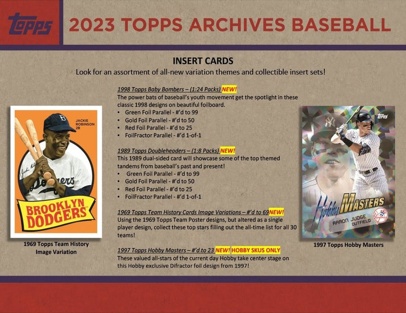 2023 Topps Archives Baseball - Hobby Pack