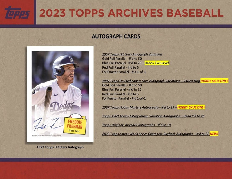 2023 Topps Archives Baseball - Hobby Pack