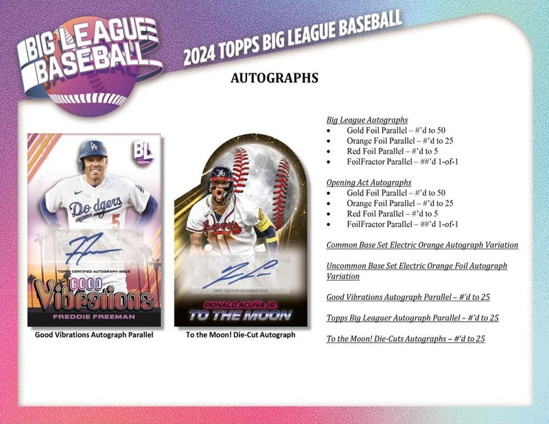 2024  Topps Big League Baseball Hobby Box