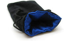 Black Velvet Dice Bag- 5 x 8 inch Blue Satin