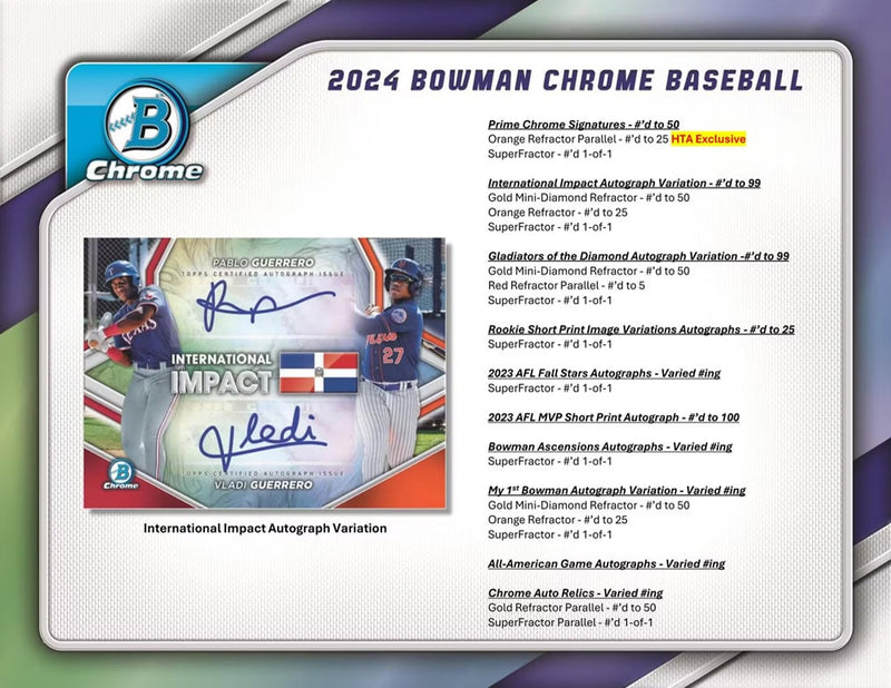 2024 Topps Bowman Chrome Autograph HTA Box