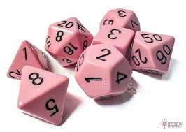 Chessex Opaque Pastel - Pink/black