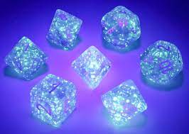 Chessex  7 Pc  Borealis - Purple/white
