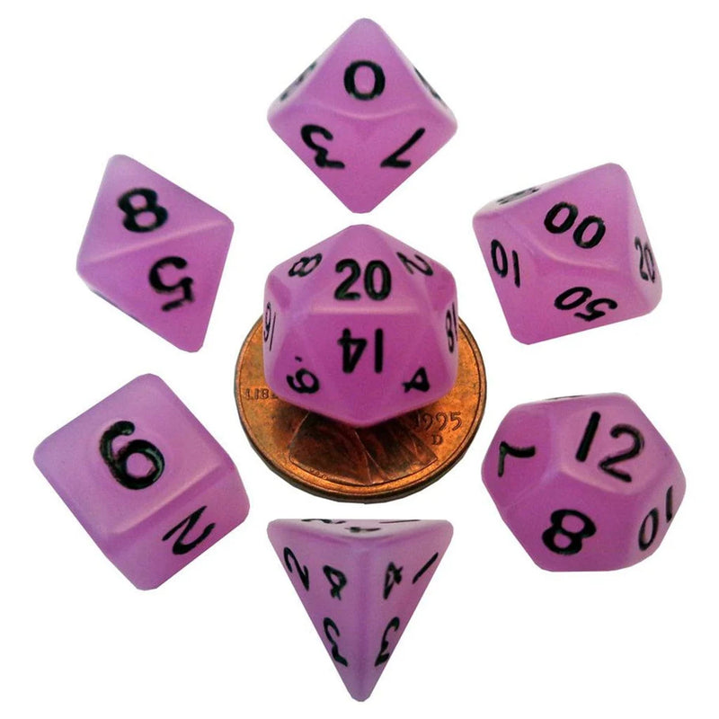 Acrylic 7 Dice Set - Glow Purple