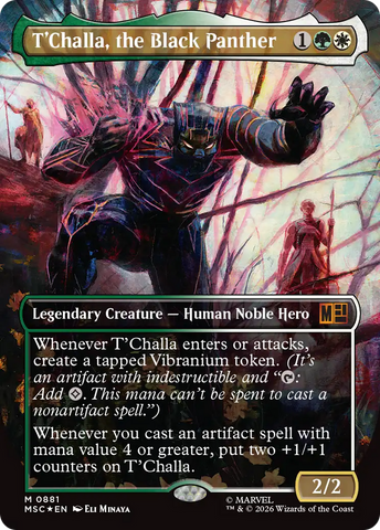 T'Challa, the Black Panther (Borderless) (Surge Foil) [Marvel Super Heroes Commander]