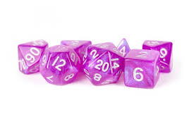 Acrylic 7 Dice Set - Stardust Purple