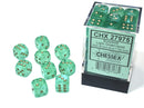 Chessex 36D6 Borealis  Light Green/gold