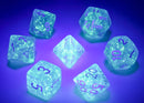 Chessex Borealis 7 Pc  Sky Blue/white