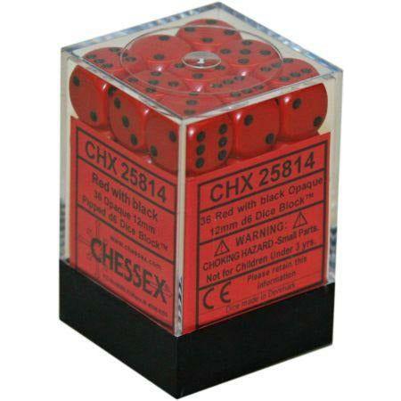Chessex 36D6 Dice red/black