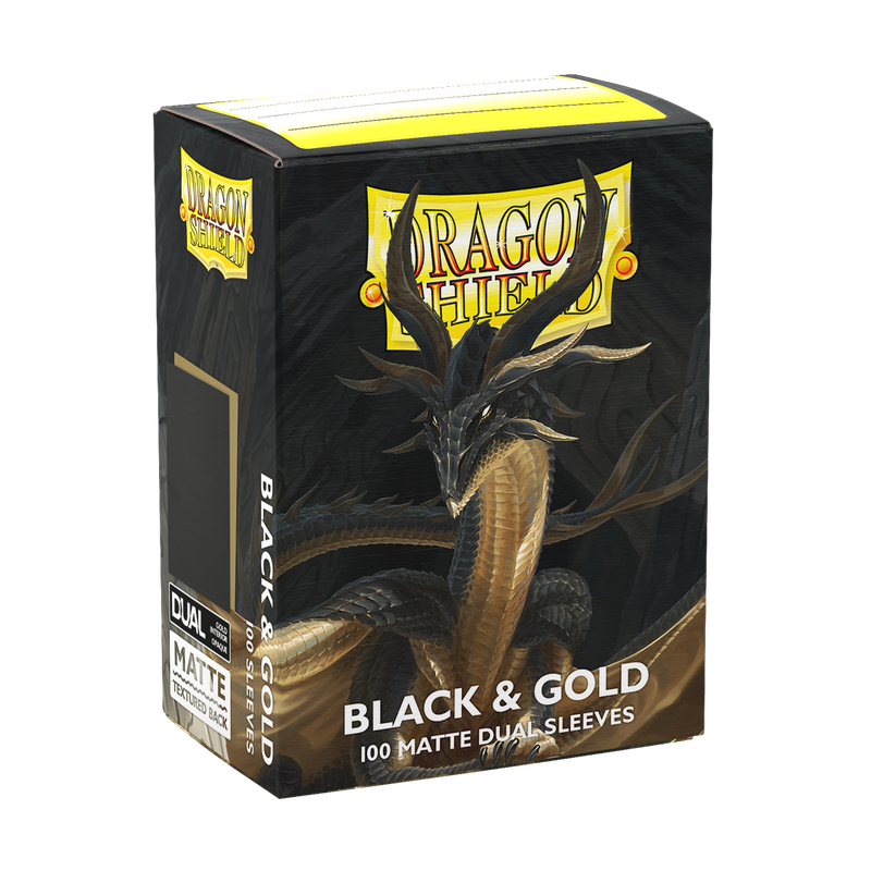 Dragon Shield Sleeves - Black & Gold Dual Matte
