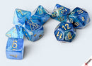 Chessex Shimmer 7-Die Set Polyhedral Aqueous/Gold (With Bonus Die!)