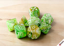 Chessex Marble 7-Die Set Polyhedral Sour Green/White (With Bonus Die!)