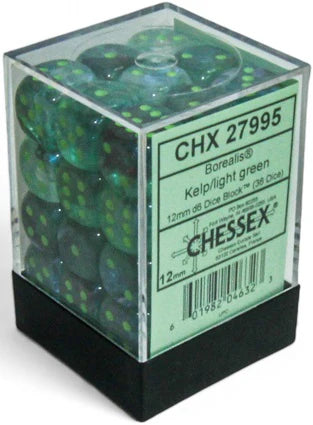 Chessex 36D6 Kelp/Light Green