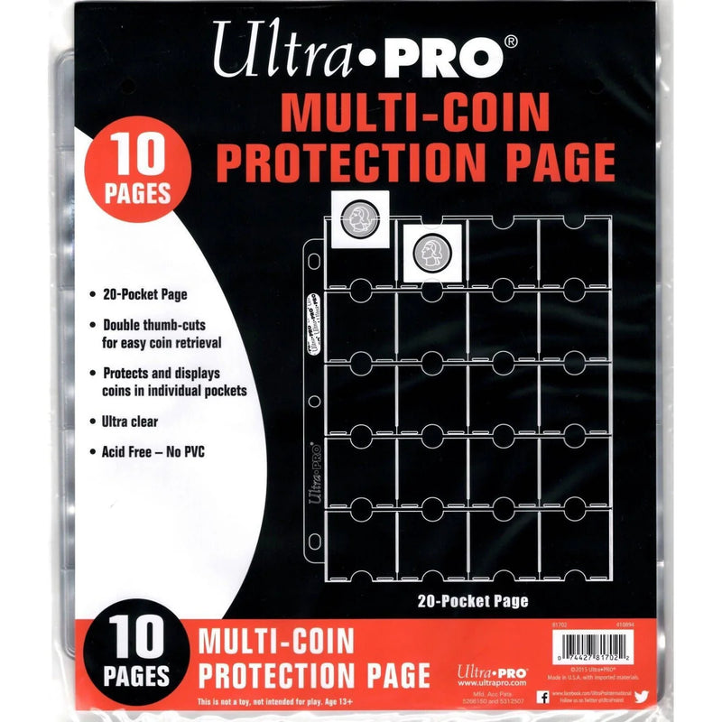 Coin Slot Binder Pages (10 Pack)