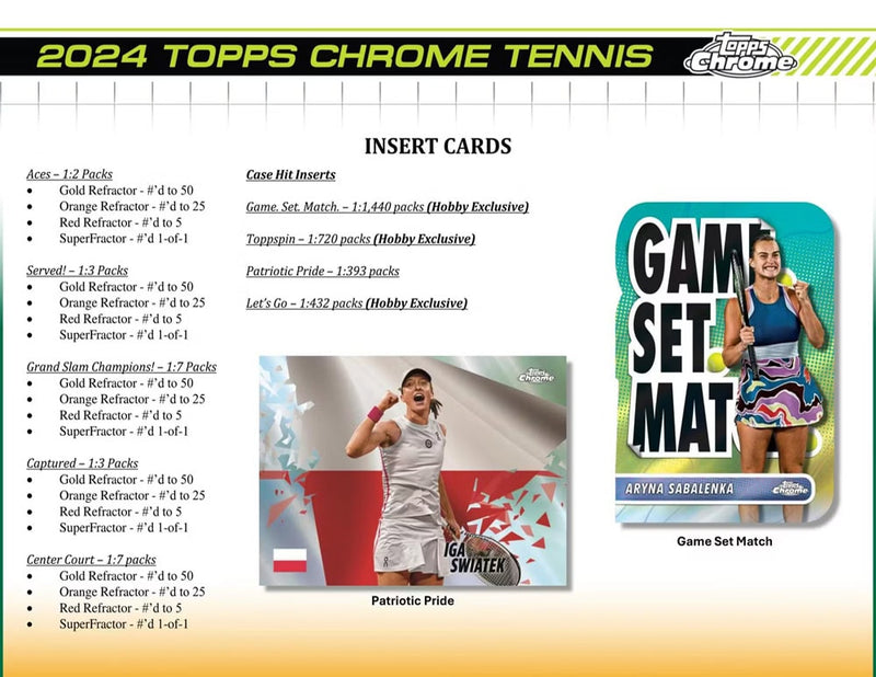 2024 Topps Chrome Tennis Hobby Box