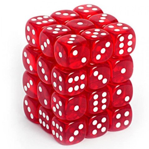 Chessex 36D6 Red/White