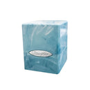 Deck Box Satin Cube: Marble Light Blue/white