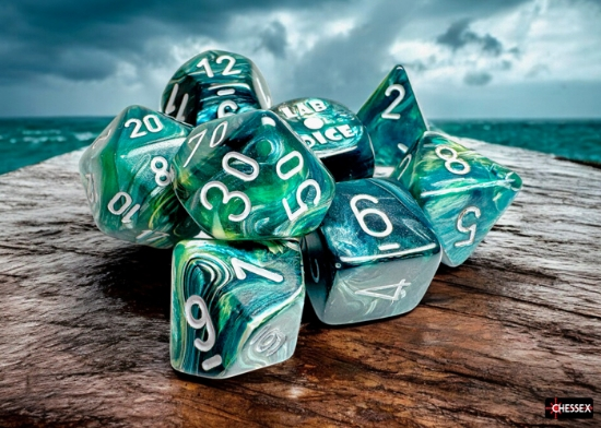 Chessex 7 Dice Set - Lustrous Neptune/Grey
