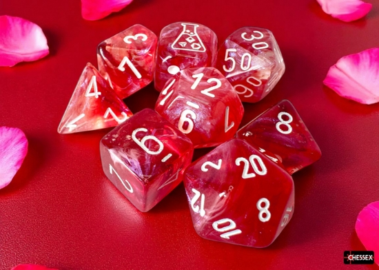 Chessex 7 Dice Set - Borealis Passion/White