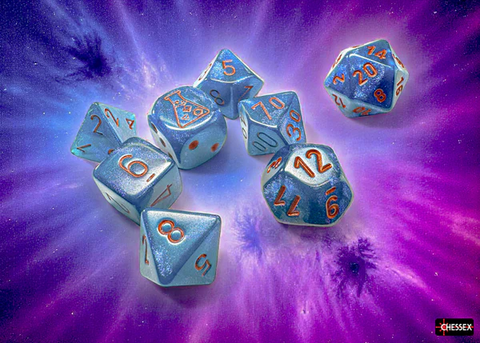 Chessex 7 Dice Set - Borealis Midnight/Copper